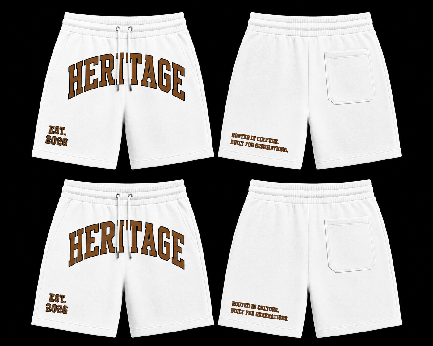LEI&CO Heritage Premium relaxed shorts 🔥 (Pure White)