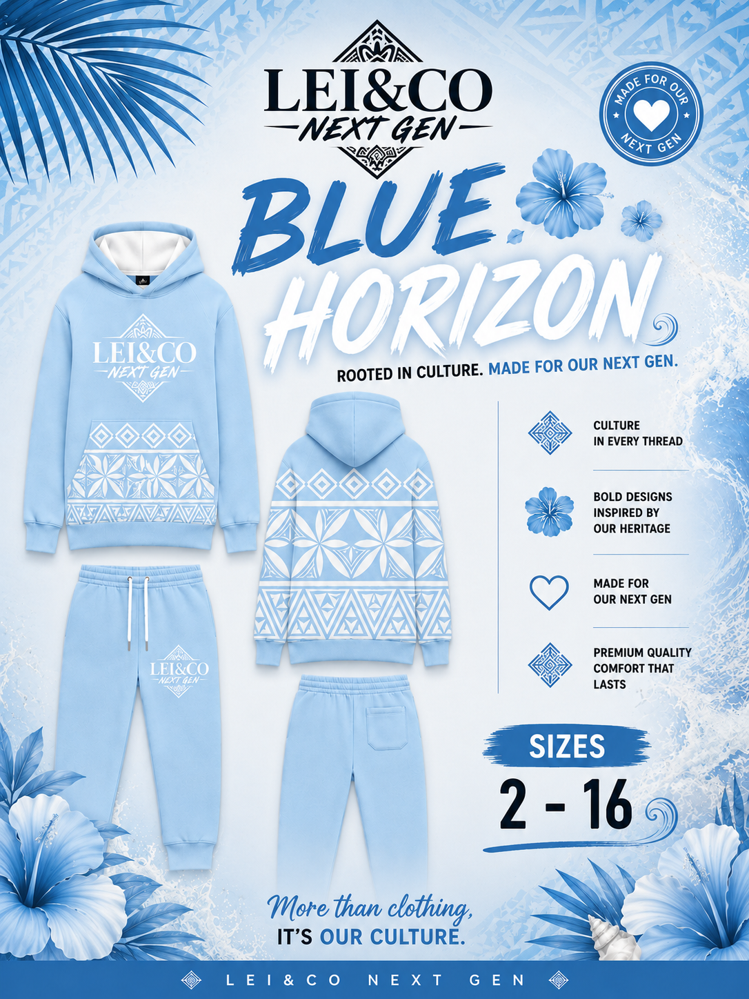 PRE-ORDER.                                             LEI&CO NEXT GEN 🔥 Kids Tracksuit 🔥                                        BLUE HORIZON