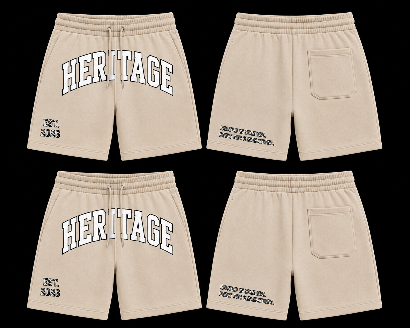 LEI&CO Heritage Premium relaxed shorts 🔥 (Sandstone cream)