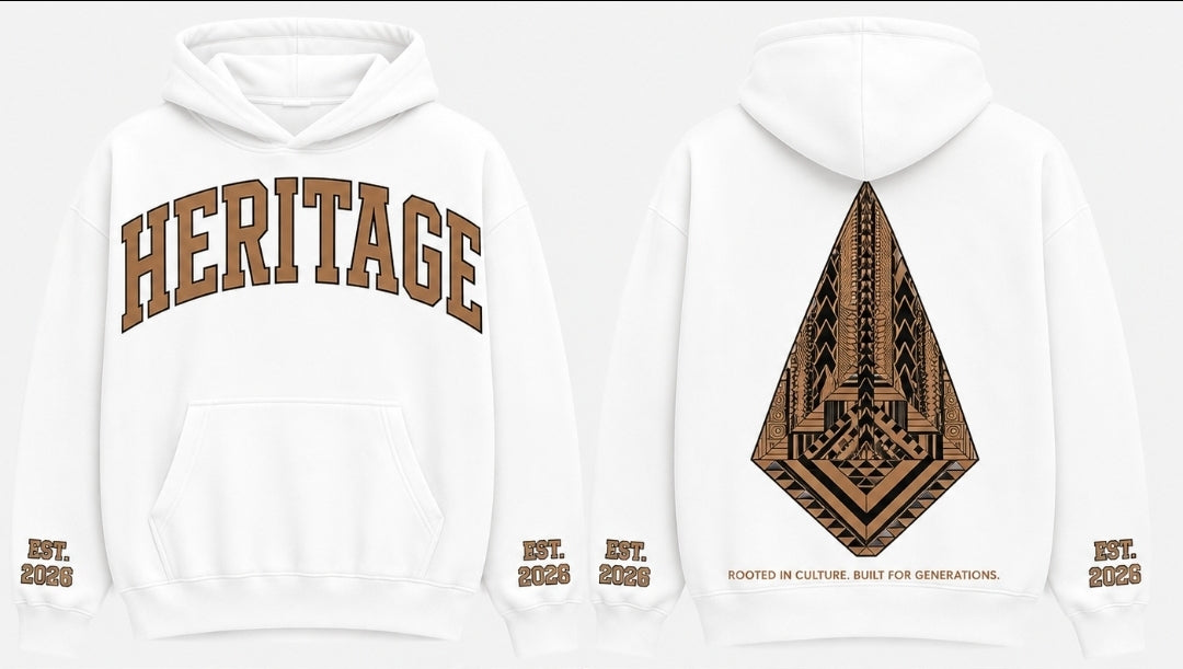 PRE-ORDER                      HERITAGE HOODY.                              (Pure White)