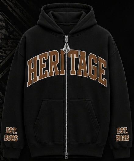 PRE-ORDER                    HERITAGE Premium Zip Hoody🔥 (Midnight Black)